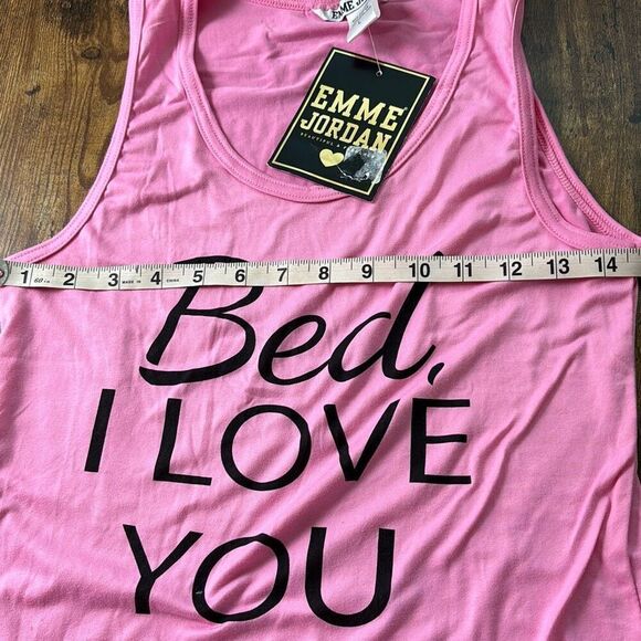 NWT Emme Jordan pink sleep tank pj top Sz L I LOVE YOU - Picture 5 of 6